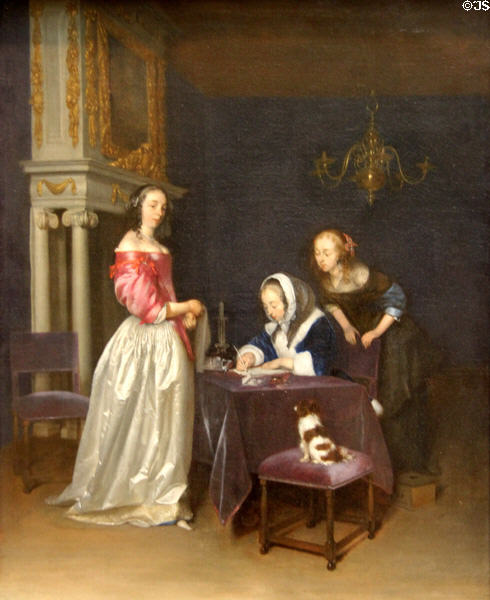 Curiosity painting (c1660-2) by Gerard ter Borch at Metropolitan Museum of Art. New York, NY.