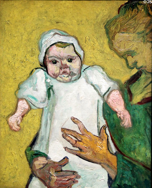 Madame Roulin & Her Baby painting (1888) by Vincent van Gogh at Metropolitan Museum of Art. New York, NY.