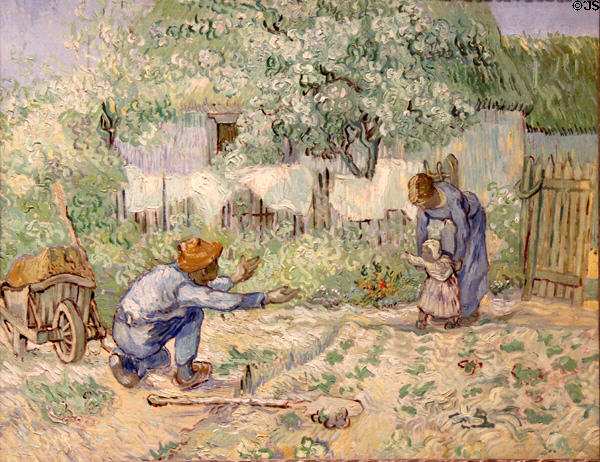 First Steps painting after Millet during stay in asylum (1890) by Vincent van Gogh at Metropolitan Museum of Art. New York, NY.