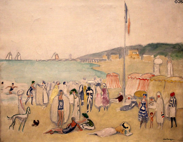 Beach at Deauville painting (1945-55) by Kees van Dongen at Metropolitan Museum of Art. New York, NY.