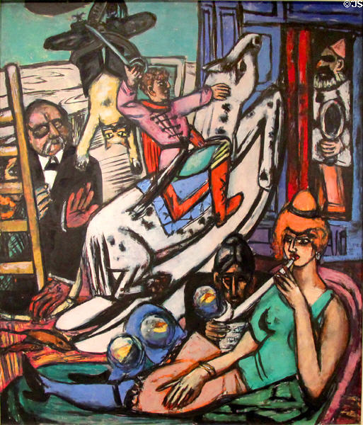 Beginning center childhood panel painting (1948) by Max Beckmann at Metropolitan Museum of Art. New York, NY.
