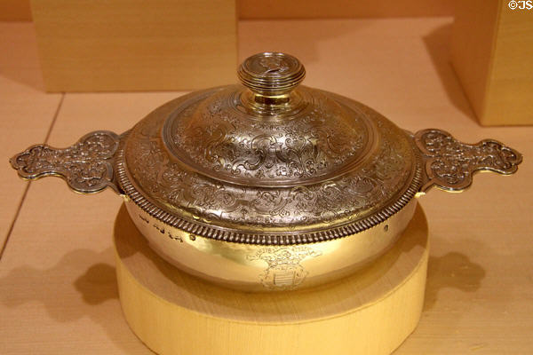 Silver ecuelle (covered bowl) (1725-7) by Nicolas-Antoine de Saint-Nicolas of Paris at Metropolitan Museum of Art. New York, NY.