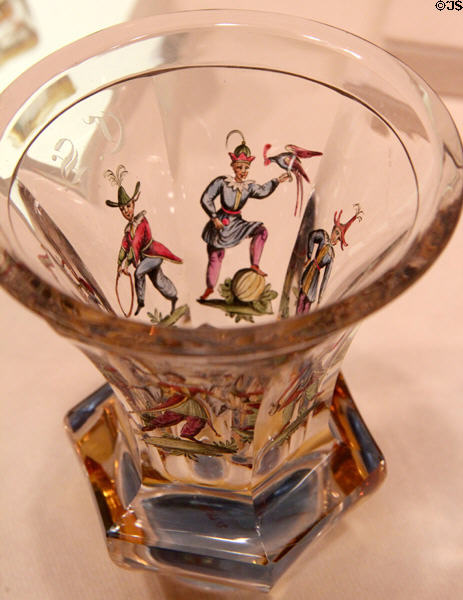 Beaker with Chinese Acrobats (c1839) prob. by Carl von Scheidt of Berlin at Metropolitan Museum of Art. New York, NY.