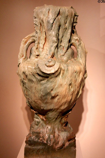 Art Nouveau stoneware vase (1899-1900) by Georges Hoentschel of France at Metropolitan Museum of Art. New York, NY.