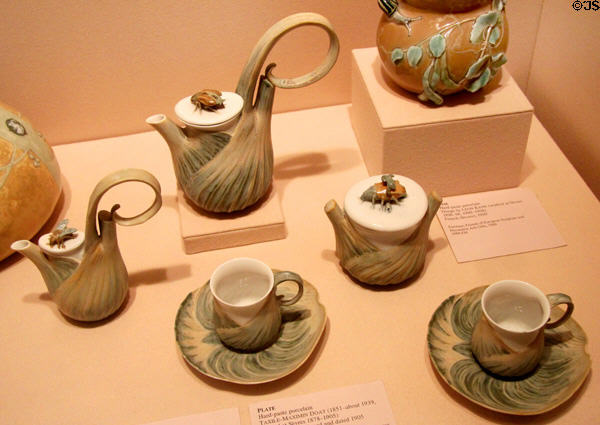 Sèvres porcelain fennel coffee set (1900-4) by Léon Kann at Metropolitan Museum of Art. New York, NY.