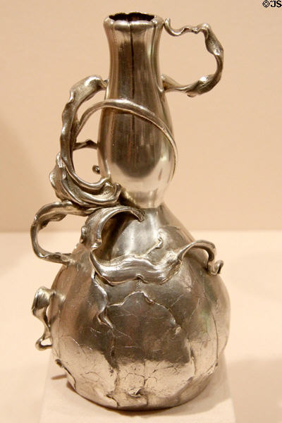 Art Nouveau silver vase (c1896) by Philippe Wolfers of Wolfers Frères of Brussels, Belgian at Metropolitan Museum of Art. New York, NY.