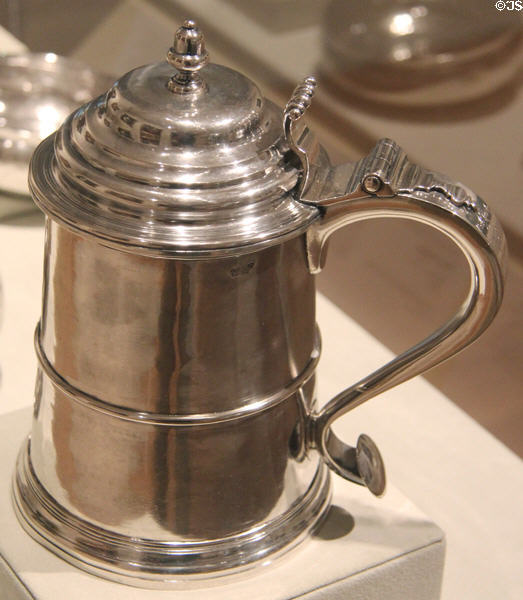 Silver tankard (1763) by Benjamin Burt of Boston at Metropolitan Museum of Art. New York, NY.