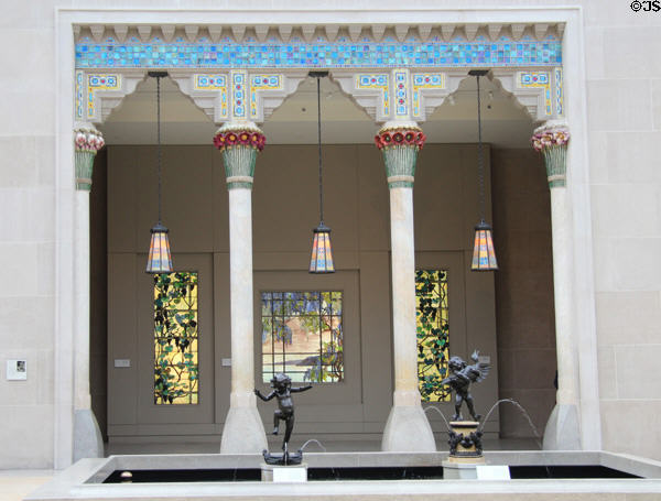 Loggia from Laurelton Hall, Oyster Bay, NY (1902-5) by Louis C. Tiffany of Tiffany Studios, New York City at Metropolitan Museum of Art. New York, NY.