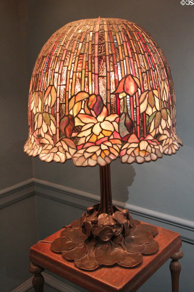 Table lamp with Lotus shade (c1904-15) by Louis C. Tiffany of Tiffany Studios, New York City at Metropolitan Museum of Art. New York, NY.