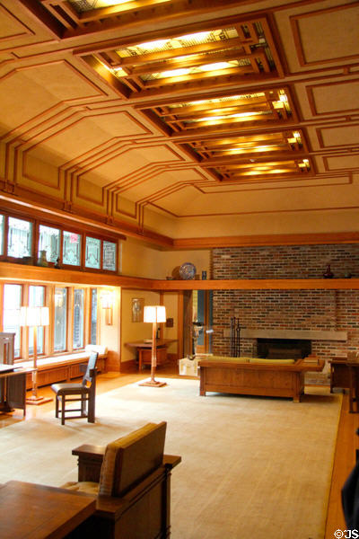 Frank Lloyd Wright room (1912-4) from Wayzata, Minn. at Metropolitan Museum of Art. New York, NY.