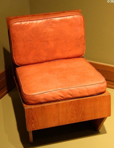 Modular chair (c1940) for Auldbrass Plantation of Yemassee, SC by Frank Lloyd Wright at Metropolitan Museum of Art. New York, NY.