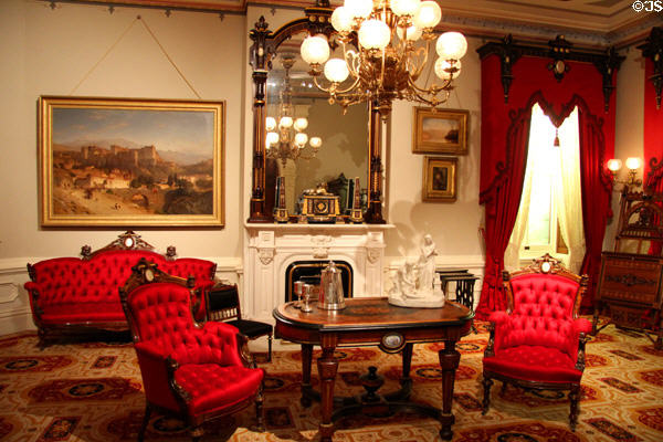 Renaissance Revival period parlor (1868-70) from Meriden, CT at Metropolitan Museum of Art. New York, NY.