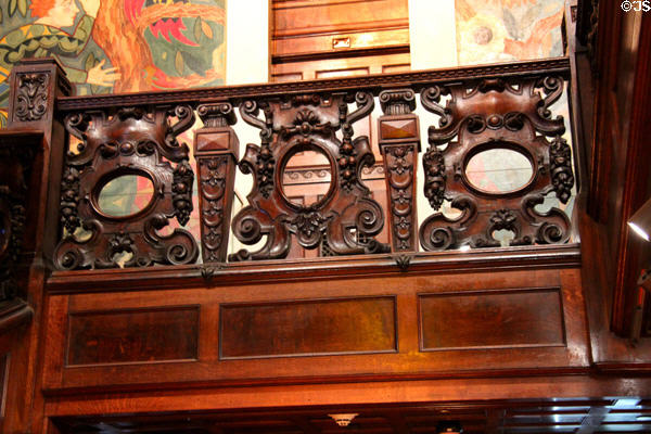 Details of stairway banister at Cooper Hewett Museum. New York City, NY.