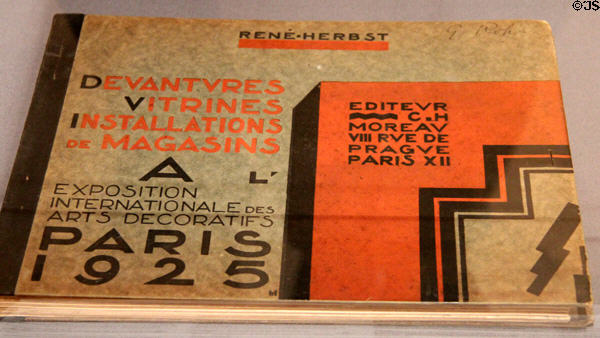 Guidebook to stores at Exposition Internationale des Arts Decoratifs Paris (1925) by René Herbst at Cooper Hewett Museum. New York City, NY.