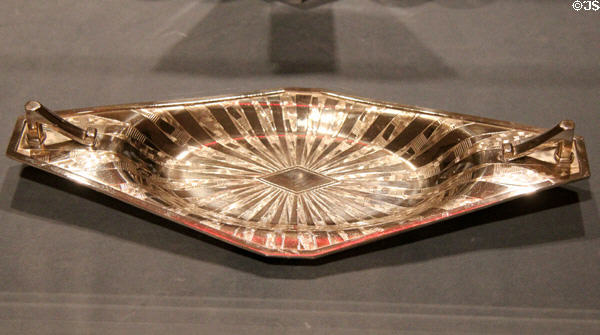 Silver-plated brass tray (c1928) by Weidlich Bros. Manuf. of Bridgeport, CT at Cooper Hewett Museum. New York City, NY.