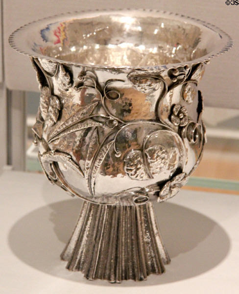 Silver vase (1923) by Dagobert Peche & made by Wiener Werkstätte at Cooper Hewett Museum. New York City, NY.