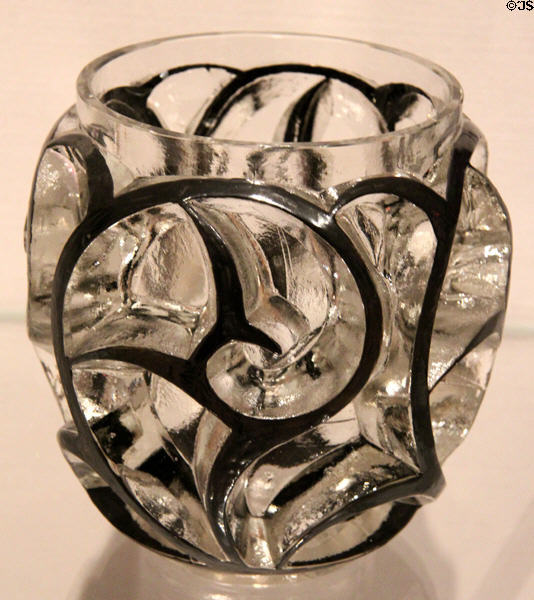 Tourbillons (aka Whirlwinds) glass vase (1926) by Suzanne Lalique of Paris under René at Cooper Hewett Museum. New York City, NY.