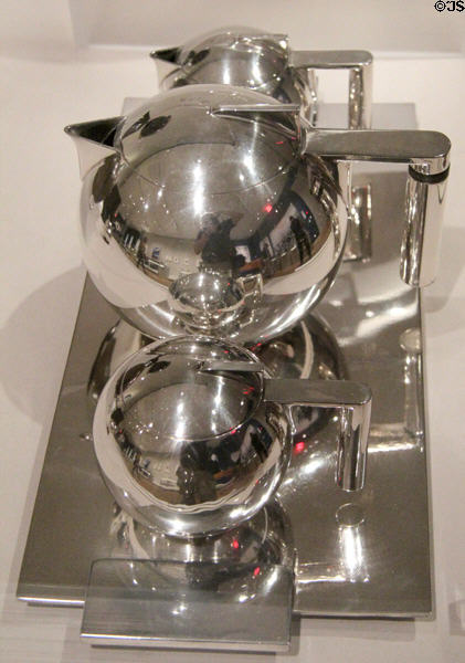 Tea service (1934) by Paul Lobel for International Silver Co. of Meriden, CT at Cooper Hewett Museum. New York City, NY.