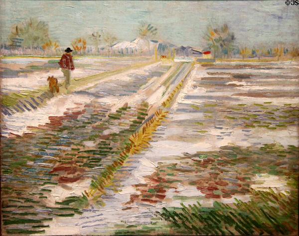 Landscape with Snow painting (1888) by Vincent van Gogh at Guggenheim Museum. New York City, NY.