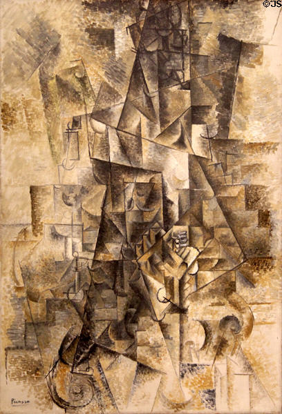 Accordionist painting (1911) by Pablo Picasso at Guggenheim Museum. New York City, NY.