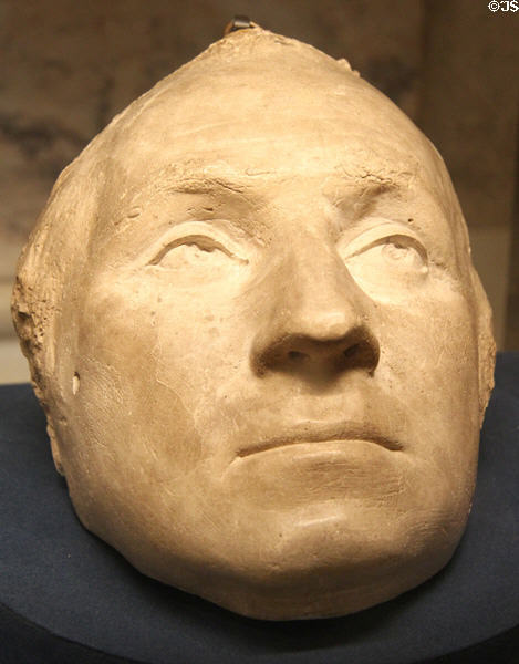 Plaster life mask of George Washington (1785) by Jean-Antoine Houdon at Morgan Library. New York City, NY.