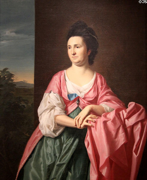 Mrs. Sylvester Gardiner (née Abigail Pickman) portrait (c1769) by John Singleton Copley at Brooklyn Museum. Brooklyn, NY.