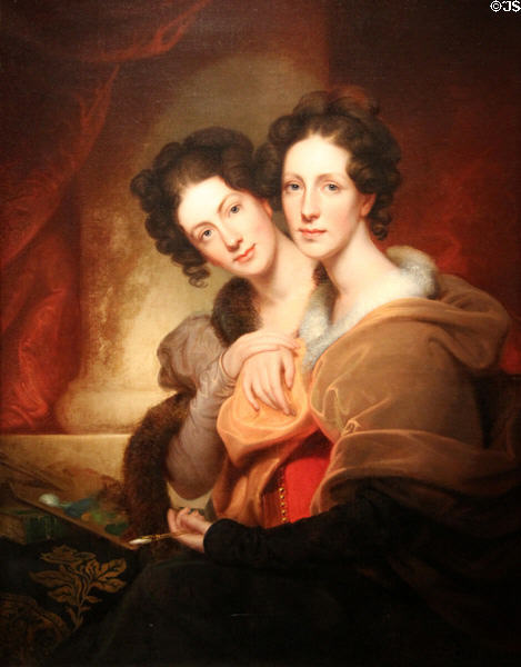 Sisters Eleanor & Rosalba Peale portrait (1826) by Rembrandt Peale at Brooklyn Museum. Brooklyn, NY.
