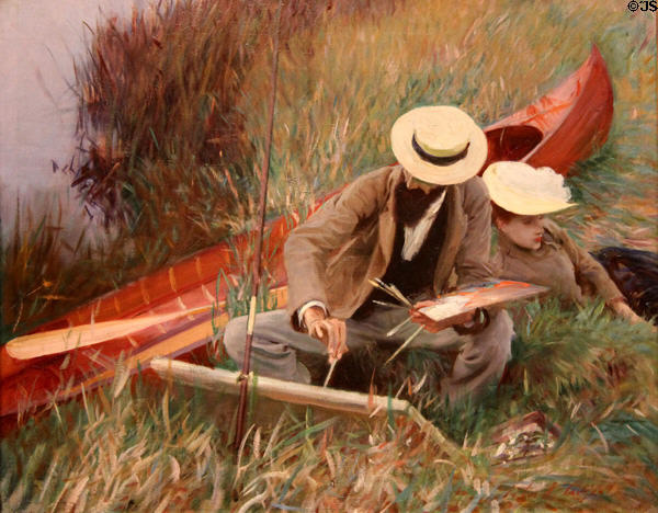 Out of Doors Study painting (1889) by John Singer Sargent at Brooklyn Museum. Brooklyn, NY.