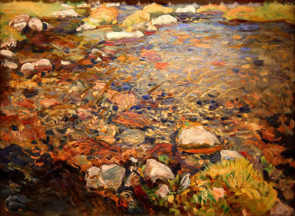 Val d'Aosta (Stream over Rocks) painting (c1909) by John Singer Sargent at Brooklyn Museum. Brooklyn, NY.