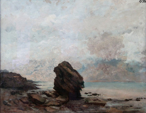 Isolate Rock painting (c1862) by Gustave Courbet at Brooklyn Museum. Brooklyn, NY.