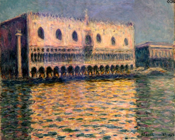 Doge's Palace painting (1908) by Claude Monet at Brooklyn Museum. Brooklyn, NY.