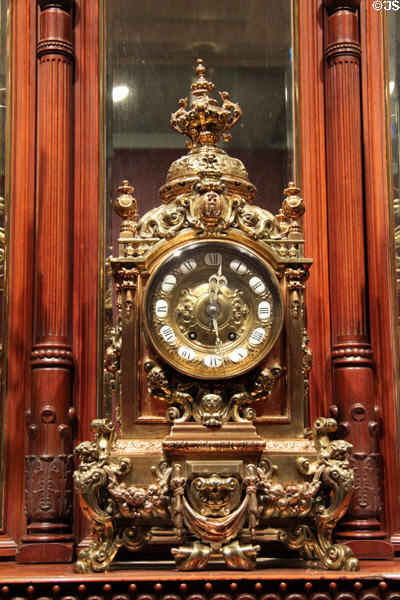 Mantel clock from John Sloane Mansion (c1882) from France at Brooklyn Museum. Brooklyn, NY.