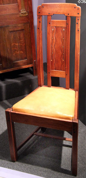 Side chair (c1907) from Robert Blacker House of Pasadena, CA by Charles Sumner & Henry Mather Greene at Brooklyn Museum. Brooklyn, NY.