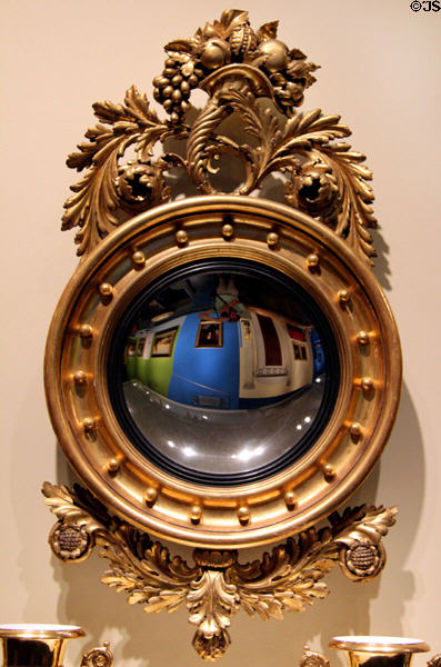 Concave mirror (c1825) from England at Brooklyn Museum. Brooklyn, NY.