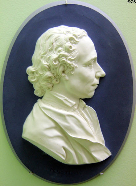 Biscuit porcelain portrait relief of Dr. Joseph Priestly (1779) by Giuseppe Ceracchi at Brooklyn Museum. Brooklyn, NY.