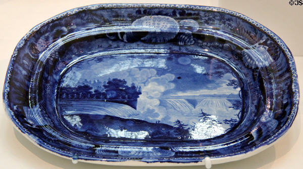 Niagara Falls earthenware platter (c1840) by Enoch Wood & Sons of Stoke-on-Trent, England at Brooklyn Museum. Brooklyn, NY.