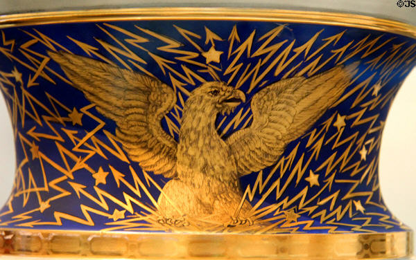 Eagle detail on Century Vase (1876) by Karl L.H. Müller of Union Porcelain Works at Brooklyn Museum. Brooklyn, NY.