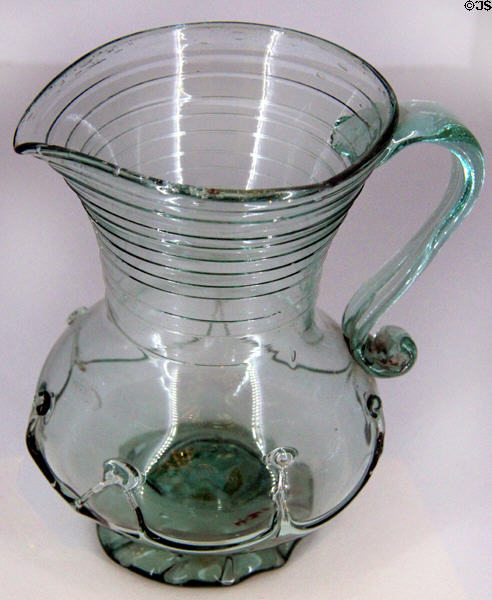 Blown glass pitcher (c1820) from New Jersey at Brooklyn Museum. Brooklyn, NY.