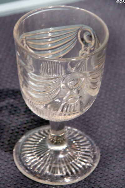 Pressed glass goblet (c1866) at Brooklyn Museum. Brooklyn, NY.
