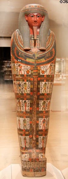 Egyptian cartonnage of Nespanetjerenpare (c975-718 BCE / Dynasty 22) possibly from Thebes at Brooklyn Museum. Brooklyn, NY.