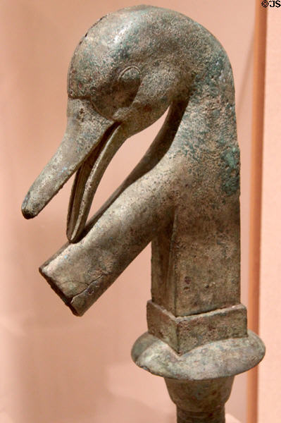 Bronze furniture fragment in shape of duck (c305-30 BCE / Ptolemaic Dynasty) at Brooklyn Museum. Brooklyn, NY.
