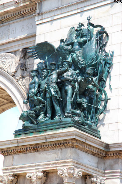 Union Navy sculpture (1901) by Frederick MacMonnies on Soldiers' & Sailors' Arch in Grand Army Plaza. Brooklyn, NY.