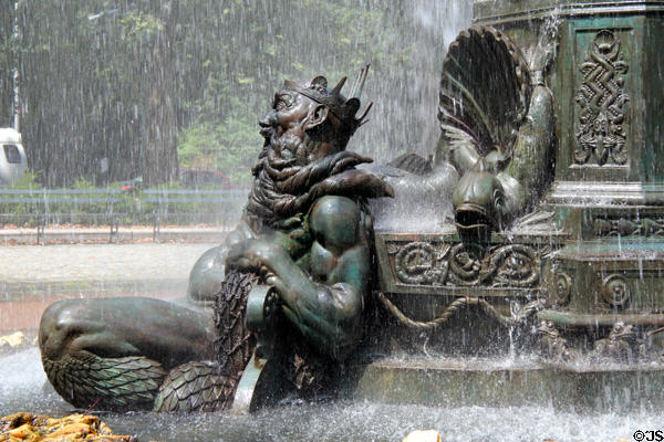 Neptune (aka Bailey) Fountain (1929-32) by Eugene Savage & Edgarton Swarthout in Grand Army Plaza. Brooklyn, NY.