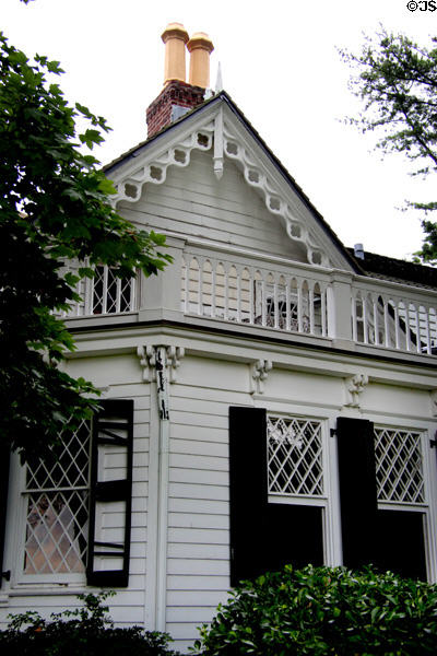 Gothic Revival gable on Alice Austen House Museum. Staten Island, NY.