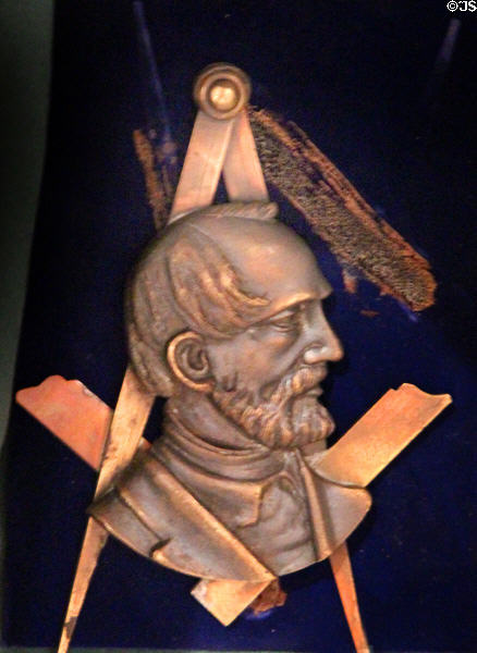 Masonic medal (1970) of mason Giuseppe Garibaldi at Garibaldi-Meucci Museum. Staten Island, NY.