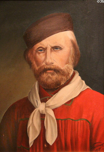 Painting of Giuseppe Garibaldi at Garibaldi-Meucci Museum. Staten Island, NY.
