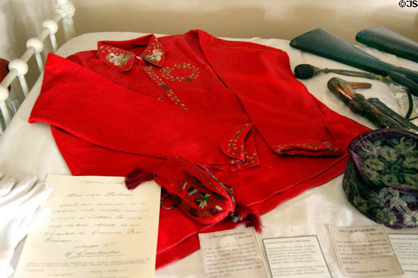 Giuseppe Garibaldi's shirt (c1870) at Garibaldi-Meucci Museum. Staten Island, NY.
