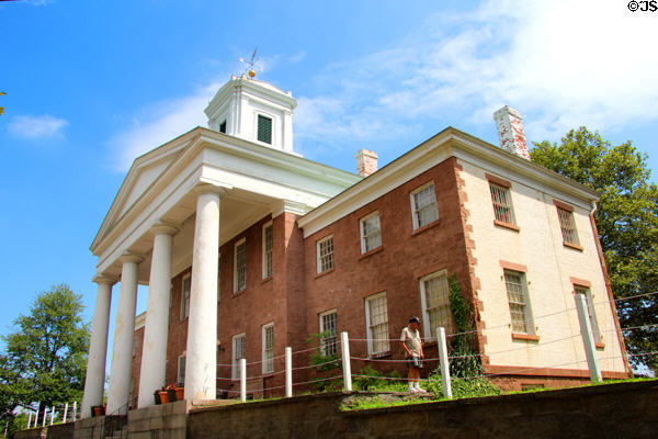 Richmond County 3rd Courthouse (1837) at Historic Richmond Town run by Staten Island Historical Society. Staten Island, NY. Style: Greek Revival.