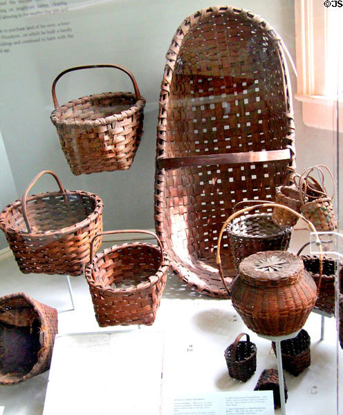 Collection of Staten Island baskets (mostly 1880s) at Historic Richmond Town Museum. Staten Island, NY.