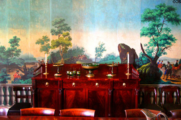 Federal style sideboard (1790-1800) in dining room at Lindenwald. Kinderhook, NY.